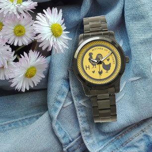 Mor i Chickens Monogram Initial Armbandsur