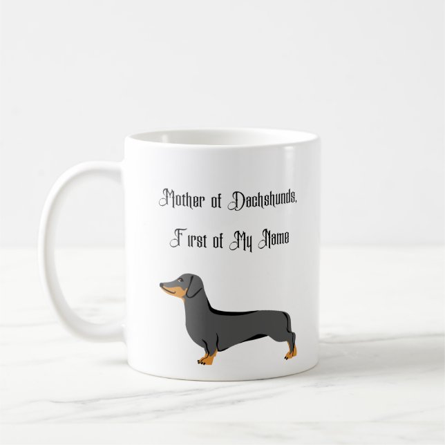 Mor i Dachshunds, första Namn Kaffemugg (Vänster)