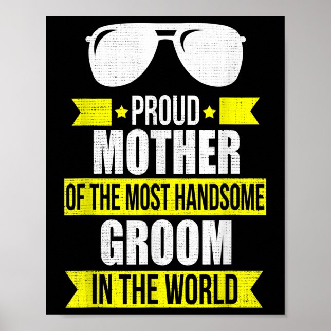 Mor i den handa Groom Bridegroom Bröllop Gi Poster (Framsidan)