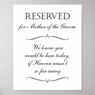 Mor i det reserverade tecknet för Groom Heaven Mem Poster