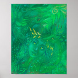 Mor i Dragons Goddes Fantasy Surreal Painting Poster
