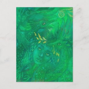 Mor i Dragons Goddes Fantasy Surreal Painting Vykort