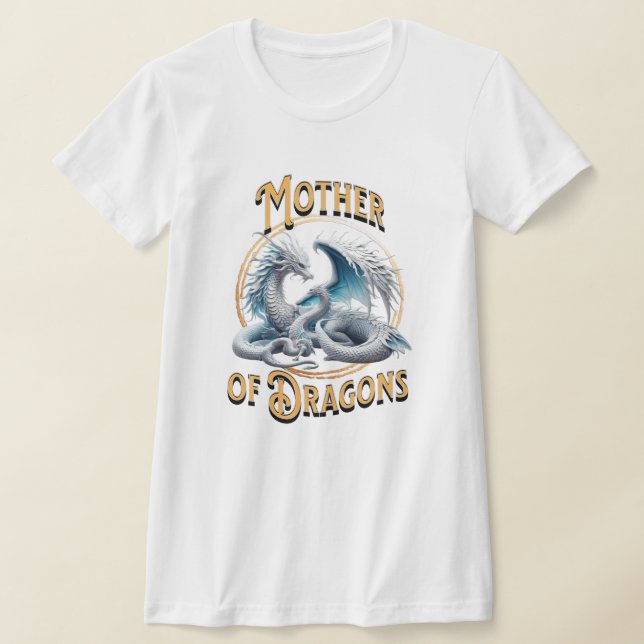 Mor i Dragons Mamma och Baby Dragon T Shirt (Laydown)