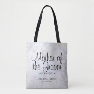 Mor i Eleganten Groom White Peonies & Hearts Tygkasse