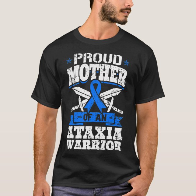 Mor i en Ataxi Warrior Awareness Ribbon Dysta T Shirt (Framsida)