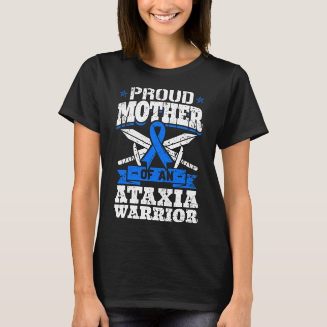 Mor i en Ataxi Warrior Awareness Ribbon Dysta T Shirt (Framsida)
