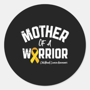 Mor i en krigare medvetenhet om cancer i barndomen runt klistermärke