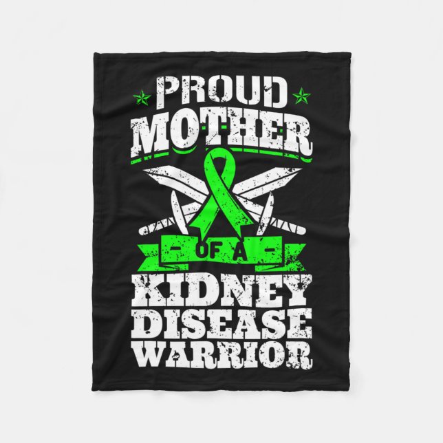 Mor i en njursjukdom, medvetandegörande om njursju fleecefilt (Framsidan)