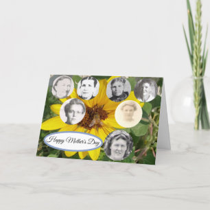 Mor i Familjesolros och Bee Mors dag Helgkort