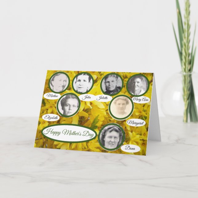 Mor i Family Gult Forsythia Mors dag Helgkort (Framsida)