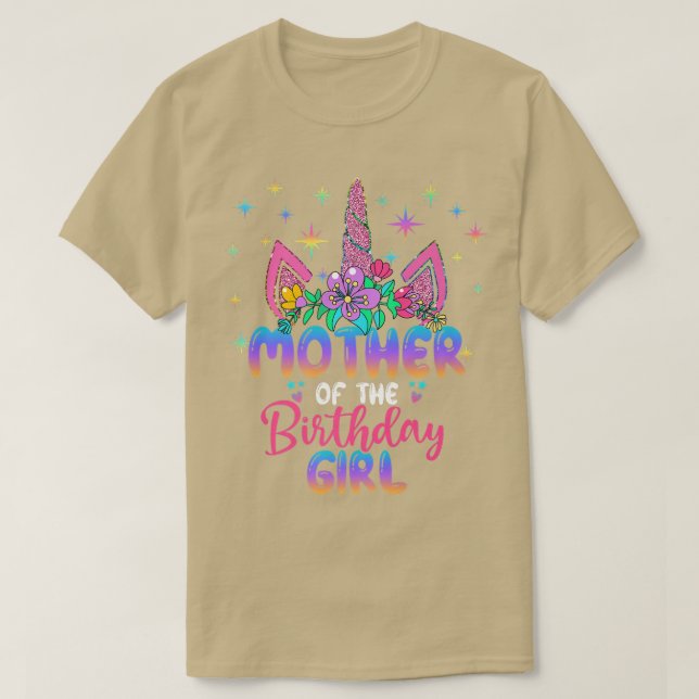Mor i Födelsedagsfesten Birthday Girl Unicorn T Shirt (Design framsida)