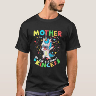 Mor i födelsedagspressen Princess Girl Unicorn Dab T Shirt