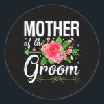 Mor i Förlovningen Groom Bröllop Mödrar Runt Klistermärke<br><div class="desc">Mor i Groom Bröllop Förlovning Mors dag par</div>