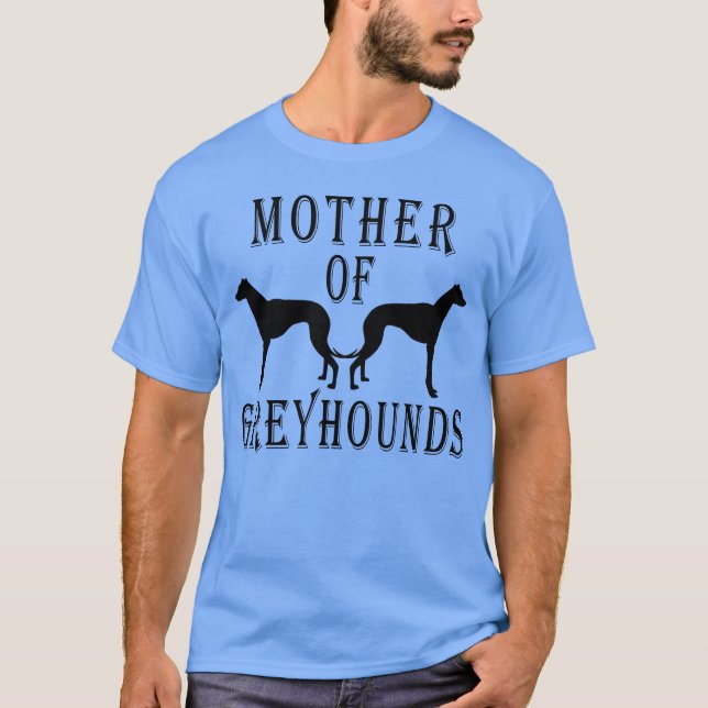 Mor i Greyhounds Mamma Cute Hund T Shirt (Framsida)