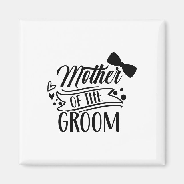 Mor i Groom Bachelor-Bröllopsfesten Ord Magnet (Framsidan)