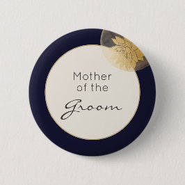 Mor i Groom, Blåblå Guld Bröllop Knapp