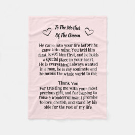 Mor i Groom Blanket Bröllop Keepsaki-gåvan Fleecefilt