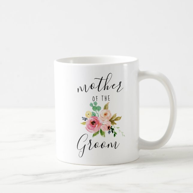 Mor i Groom  Blommigt Bröllop Gift Kaffemugg (Höger)