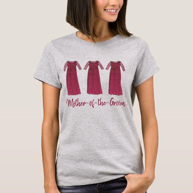 Mor i Groom Bröllop Brudens sida Gift Tee Shirt (Framsida)