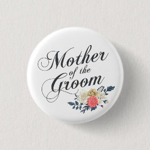 Mor i Groom Bröllop PIN-knapp Knapp
