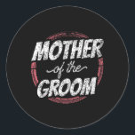 Mor i Groom Bröllopsfest Bachelor Mamma Mamma Runt Klistermärke<br><div class="desc">Mor i Groom Bröllopsfest Bachelor Mamma Mamma 1</div>