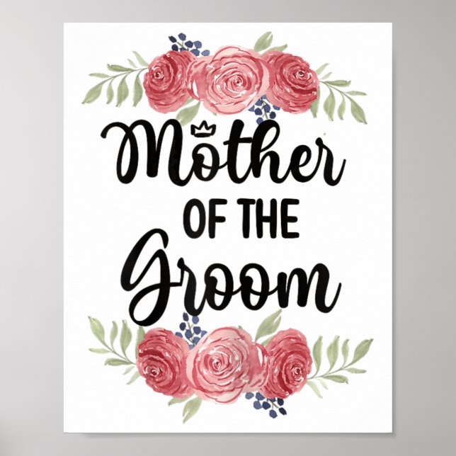 Mor i Groom Bröllopsfest Groom Shower Mamma Poster (Framsidan)
