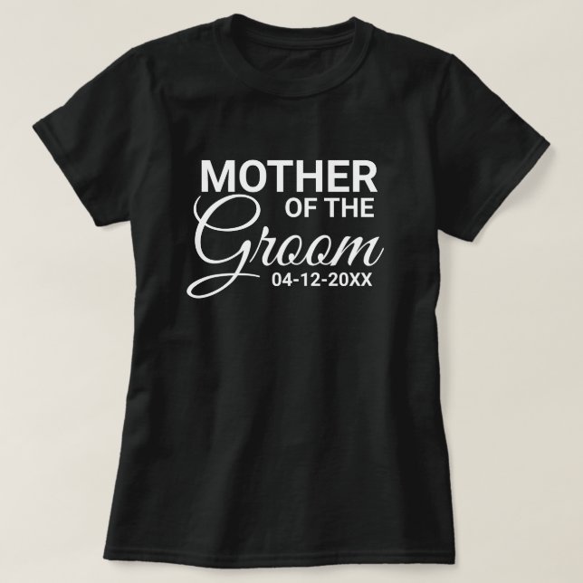 Mor i Groom Bröllopsfest Matching Family T Shirt (Design framsida)