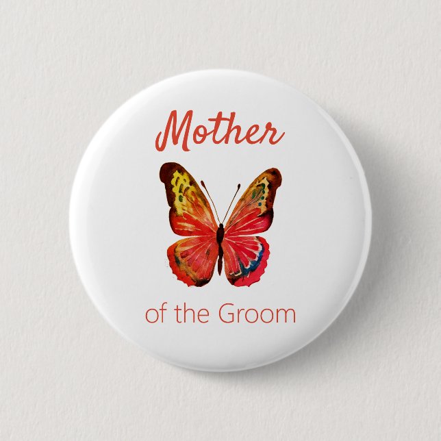 Mor i Groom Butterfly Butterfly Button Knapp (Framsida)