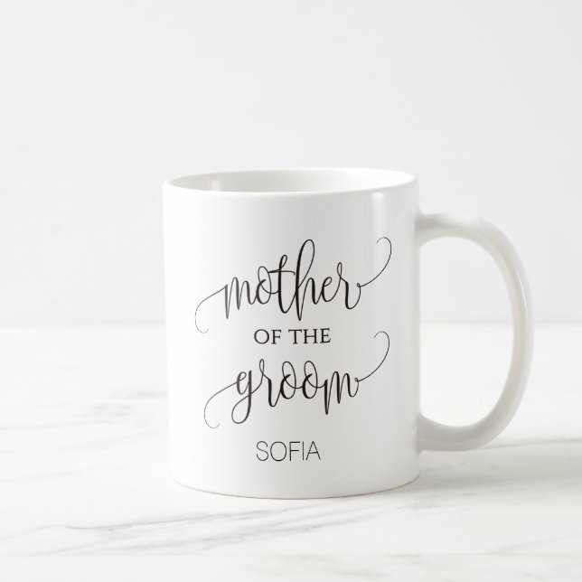 Mor i Groom Calligraphy Bröllop Gift Kaffemugg (Höger)