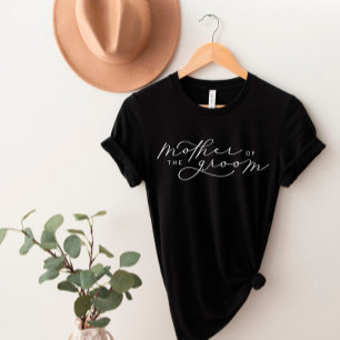 Mor i Groom Cute Script Brudens sida Shirt T