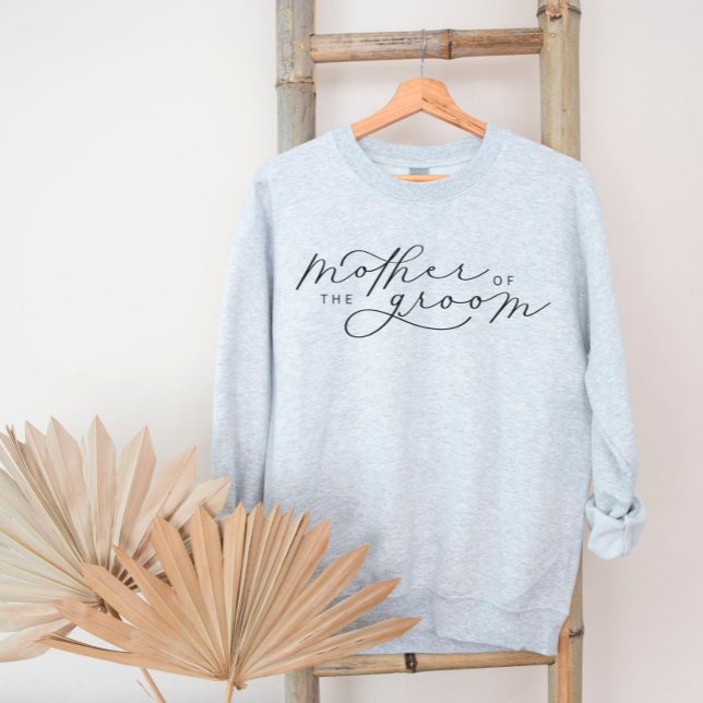 Mor i Groom Cute Script Brudens sida Sweat T Shirt (Skapare uppladdad)