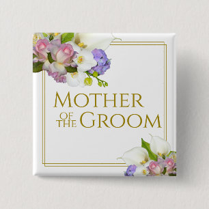 Mor i Groom Elegant Vår Blommigt Bouquet Knapp