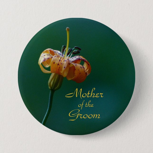 Mor i Groom, Golden Lily, Namn, Button Pin Knapp (Framsida)