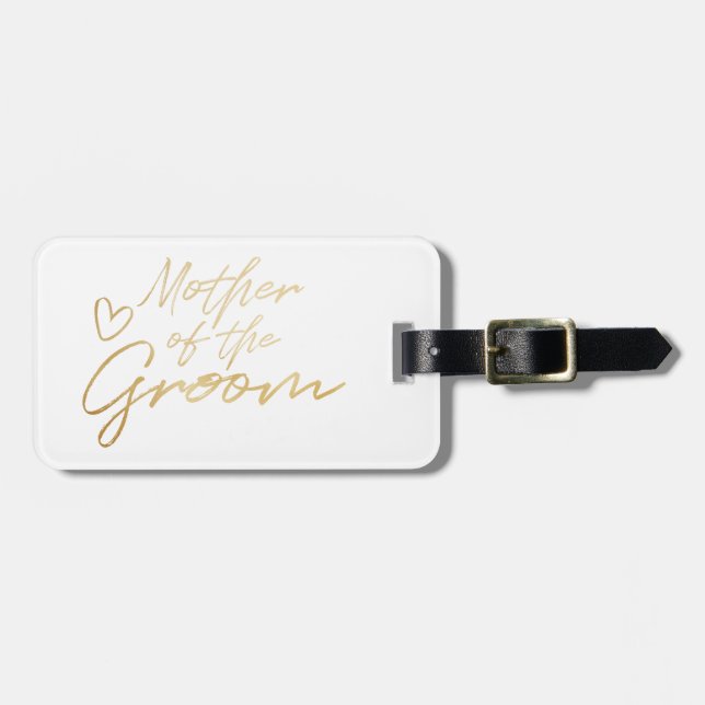 Mor i Groom - Guld faux foil Bagagebricka (Horisontell Framsida)