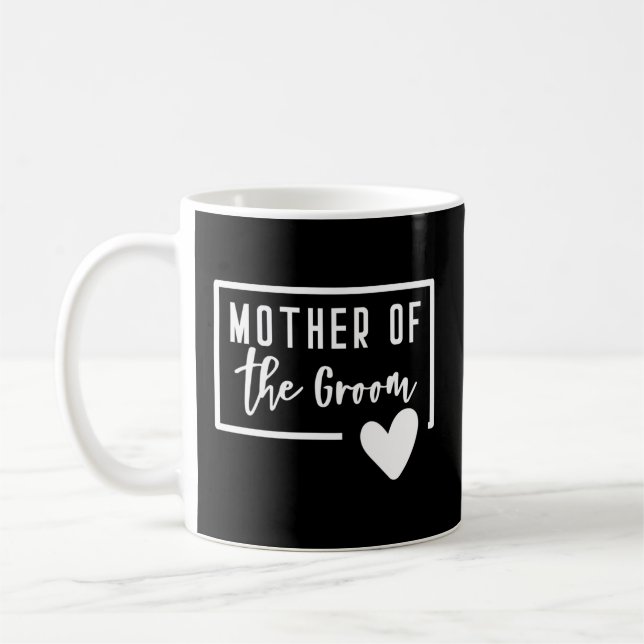 Mor i Groom Heart Mamma Bröllop Bachelorette Kaffemugg (Vänster)