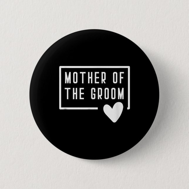 Mor i Groom Heart Mamma Bröllop Bachelorette Knapp (Framsida)