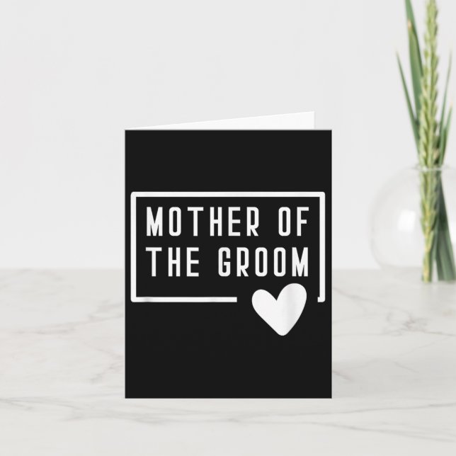 Mor i Groom Heart Mamma Bröllop Bachelorette Kort (Framsida)