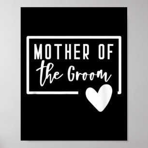 Mor i Groom Heart Mamma Bröllop Bachelorette Poster