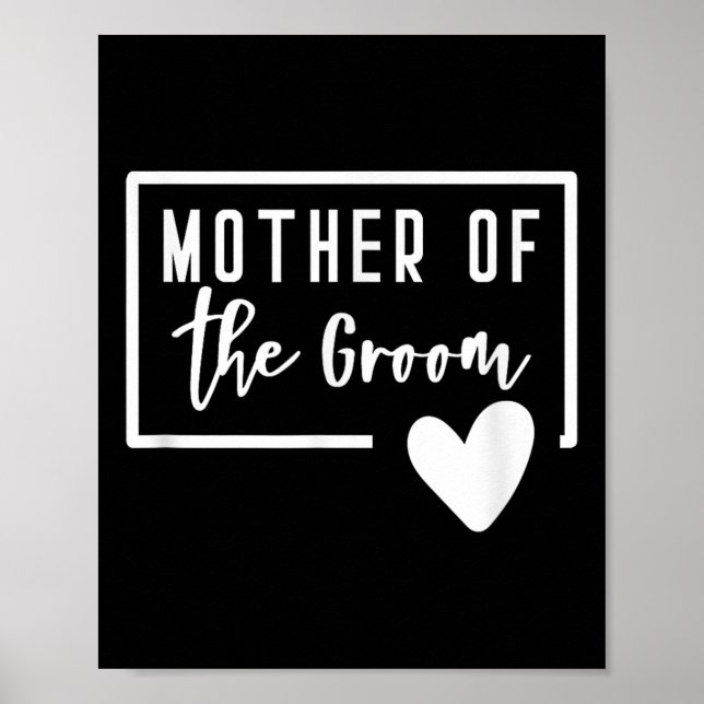 Mor i Groom Heart Mamma Bröllop Bachelorette Poster (Framsidan)
