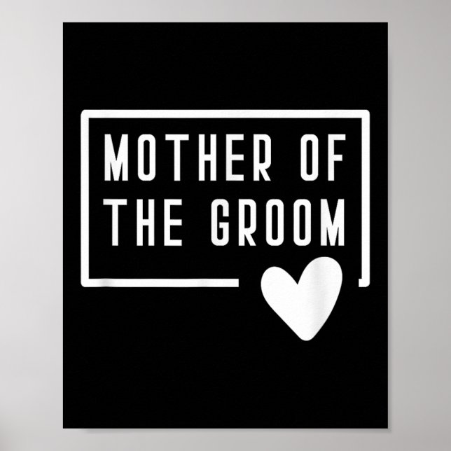Mor i Groom Heart Mamma Bröllop Bachelorette Poster (Framsidan)