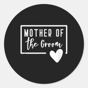Mor i Groom Heart Mamma Bröllop Bachelorette Runt Klistermärke
