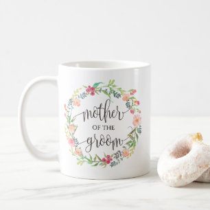 Mor i Groom, Kalligrafi, Blommigt Utandning 4 Kaffemugg
