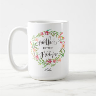 Mor i Groom, Kalligrafi, Blommigt Utandning 6 Kaffemugg