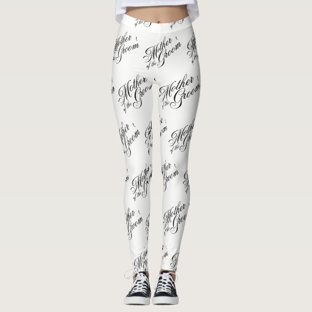 Mor i Groom Leggings - Black on White (Framsida)