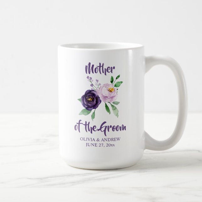 Mor i Groom Lila Lavender-Blommigten Kaffemugg (Höger)