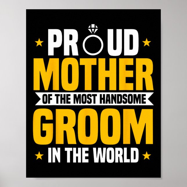 Mor i Groom mest handfull Bröllop Mödrar Poster (Framsidan)