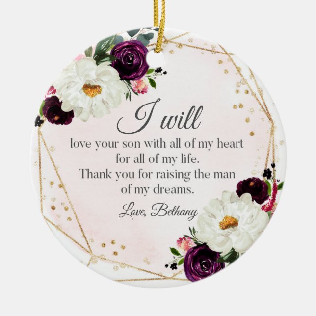 Mor i Groom Ornament Mor-In-Law-gåvan (Framsidan)