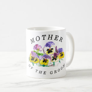 Mor i Groom Pansies Blommigt Vintage bröllop Kaffemugg