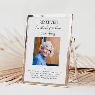 Mor i Groom Photo Spara A Seat Bröllop Memorial Poster