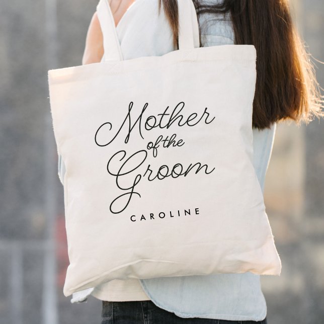 Mor i Groom Simple Bröllop Calligraphy Tygkasse (Skapare uppladdad)